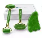4-in-1 Jade Roller and Gua Sha Set. Jade Face Roller with Eye Massager, Jade ...