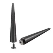 10x55mm Screw Back Rivets, 15 Sets Solid Leather Studs for DIY Black