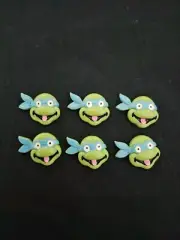 Ninja Turtles Leonardo Flatback 6pk DIY bows Scrapbooking Craft NEW