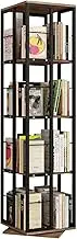 4 Tier Rotating Bookshelf Bookcase Vertical Corner Display Storage Unit Shelves Stand Swivel Heavy Duty Shelving Rack Black 160cm