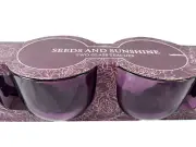 NIB! Seed and Sunshine 2 Pc. Glass Tea Cup Set Purple