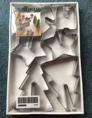 Ikea Designed Johan Kroon Metal 3-D Star Christmas Tree Reindeer Cookie Cutters