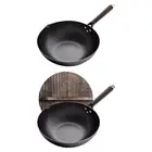 Wok Pan Gas Uncoated Manual Forging Iron Pan Induction Cooker 12.60inch Wok