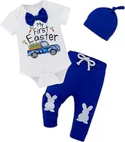 [Fairy Sassy] Newborn Baby Boys Girls First Easter Outfitst Easter Clothes set
