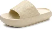 [QIGEGE] Pillow Slippers for Women and Men Cloud Slippers House Slides Shower Sandals Recovery Foam Slippers Ultimate Comfort, Lightweight, Thick Sole, Non-Slip, Easy to Clean