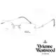 【Vivienne Westwood】特色線條鏡腳無框光學鏡框(銀 VW02204)