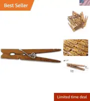 Versatile 3-5/16 Inch Wooden Clothespins in Jacobean - Pack of 50 Pieces