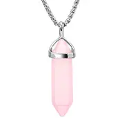 Rose Quartz Double Point Pendant - Free Chain - Unconditional Love, Compassion and Self Esteem - Valentines Day Gift Idea