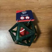 NEW! REEBOK GREEN & RED GEOMETRIC FETCH BALL DOG TOY! rubber tennis