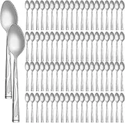 Lasnten 150 Pieces Dinner Spoons Set 7.24 Inches Silverware Spoons Bulk Stainless Steel Tablespoon Metal Classic Design Mirror for Home Restaurant Kitchen Mirror Polished Dishwasher Safe