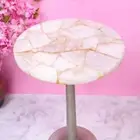 White Agate Console Corner Table Top, Agate End Table Top, Handmade Decor
