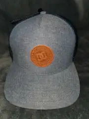 DC SHOES STOCKTONS PATCH TRUCKER ADULT MENS SNAPBACK BLUE DENIM HAT NEW