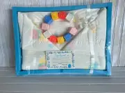 Vintage Baby Pepperell Baby Blanket Satin Trim w/Toy Gift Set Baby Shower Gift