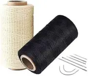 2pcs 260 Meter 0.8mm 150D Flat Leather Waxed Thread Cord Craft with 1 Set (7pcs)