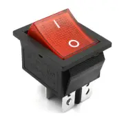 10Pcs Red Lamp 4 Pin ON/OFF 2 Position DPST Rocker Switch 16A/250V KCD4-201
