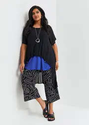 [Taking Shape] Taking Shape Natural Spritz Crop Pant Size 10 in Print, Viscose - Plus Size Women's Clothing Print