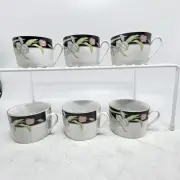 Vintage Fairfield Vanessa Yung Shen Fine China Floral Set of Mugs 6 SIX NEW