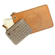 NWT Anne Klein bundle signature tile lion print wallet brown stamp logo clutch