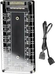 Generico Computer Fan Hub, LED Light Strip Controller for PC, Computer Fan Hub with Light Control, Games PC Fan Hub and LED Strip Controller, ARGB Light Controller for Computer Case