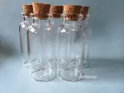 50pcs 20ml Empty Sample Vials Clear Glass Bottles with Corks Jars 65*28*12.5mm