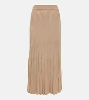 [Joseph] Joseph Ribbed-knit wool midi skirt AU 14 beige