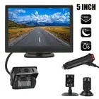 Car 5" Monitor+ 4Pin CCD Reversing Rear View Camera Kit For RV Truck Bus Caravan
