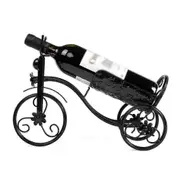 Unbrand Vintage Bicycle Shaped Wine Holder Wrought Iron Tricycle Bike Wine Bottle Rack Black