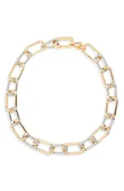 AllSaints Hex Chain Collar Necklace in Two Tone at Nordstrom One Size