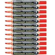 Pentel Box of 12 Maxiflo Permanent Marker Bullet Point (Red)