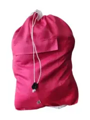 Pink Heavy Duty Commercial Laundry Linen Bag with Pocket, Drawstring & Lugs| Bn