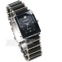 在飛比找PChome商店街優惠-BETHOVEN 日本機芯 都會時尚 數字時刻 方形 陶瓷錶