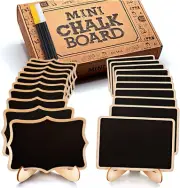 20 Pieces Mini Chalkboard Signs, Framed Small Chalkboard Labels with Easel Stand