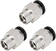 uxcell Straight Pneumatic Push to Quick Connect Fittings 3/8NPT Male X 12mm Tube OD Silver Tone 3pcs
