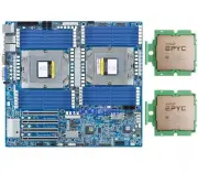 Gigabyte MZ73-LM0 (rev. 2.0）With 2x AMD EPYC 9754 CPU SP5 Processor +2*Cooler