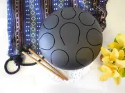 WuYou Fine Hand tuned 8inch 19cm Steel Tongue Drum, Handpan, Chakra Drum, E tune