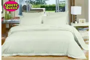 750TC QUEEN SIZE BED SHEET SET COTTON STRIPE - SAGE