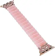[Sufderny] Beaded Resin Band Compatible with Apple Watch Bands, Dressy Women Elastic Strap Solo Loop Stretch Bracelet for iWatch Series 10 9 8 7 6 5 4 3 2 1 SE Ultra