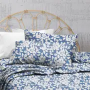 3/4 Piece Odyssey Thermal Flannelette Sheet Set Printed Sloane Blue (Single)