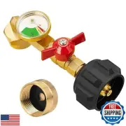 BESTFIRE Propane Refill Adapter with Valve and Gauge, Fill 1lb Bottles from 2