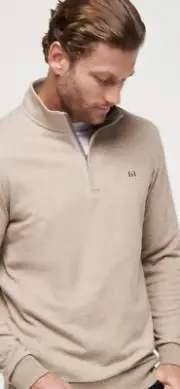 NWT Travis Mathew Beige Cloud 2.0 Golf 1/4 Zip Pullover Mens Medium