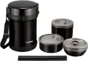 ZOJIRUSHI SL-GH18-BA Heat Insulation Lunch Box Stainless Steel Jar, Black
