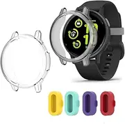 FCMEDZI Compatible for Garmin Vivoactive 5 ，Soft Frame TPU Protector Case and Silicone Charging Dust Plug (Pack of 4+2) (Cases Not Screen Protector)
