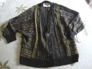 New Womens Rachel Roy Magic Carpet Knit Mushroom Button Down Sweater Size Small
