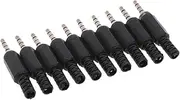 QUMIIRITY 10pcs Solder Type Replacement Audio Plug for Headphone Headset Earphone Microphone Cable Repair DIY Male Connector for Worn Out Broken Cables Black
