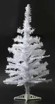 SMALL CHRISTMAS TREE WHITE ARTIFICIAL 2 FT TABLE TOP NATURAL STYLE PINE TREE