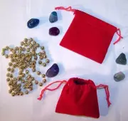 100 SM RED VELVET JEWELRY STORAGE BAGS jewelry stone tie string bag novelty item