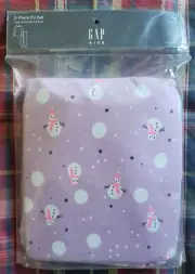 NEW kids girls GAP lavender snowmen long sleeve cotton pajamas size 10Y