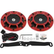 Kits Red Electric Compact Car Horn Raging Sound For Car SUV Truck 12V 115db 8A