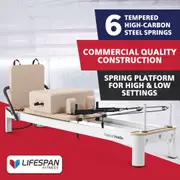 Lifespan Fitness Contour Studio Commercial Pilates Reformer Bed Set (Beige)