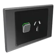 Clipsal Iconic Styl Cover Frame, 1 Switch & 1 Socket, 10 A, Horizontal, Silver Shadow - S3015C-SH